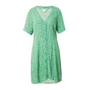 Monki Košeľové šaty  trávovo zelená / biela