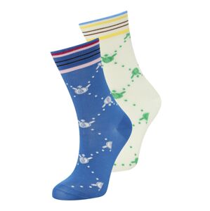 BeckSöndergaard Ponožky  kráľovská modrá / žltá / zelená / prírodná biela