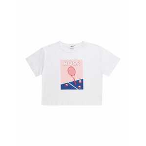 BOSS Kidswear Tričko  enciánová / červená / biela