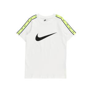 Nike Sportswear Tričko 'REPEAT'  neónovo žltá / čierna / biela