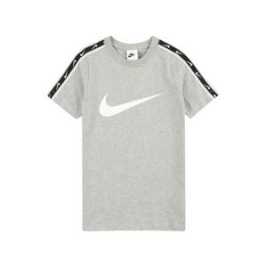 Nike Sportswear Tričko 'REPEAT'  sivá melírovaná / čierna / biela