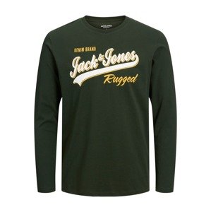 Jack & Jones Junior Tričko  krémová / žltá / tmavozelená