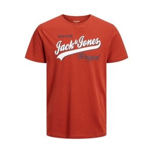 Jack & Jones Plus Tričko  oranžová / čierna / biela