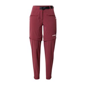 ADIDAS TERREX Outdoorové nohavice 'Utilitas Zip-Off'  tmavočervená / biela
