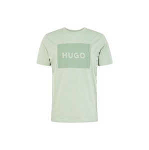 HUGO Tričko  pastelovo zelená / tmavozelená