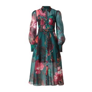 Karen Millen Košeľové šaty  smaragdová / ružová / rosé / čierna