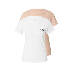 Calvin Klein Jeans Tričko  pastelovo ružová / čierna / šedobiela
