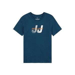 Jack & Jones Junior Tričko  námornícka modrá / svetlooranžová / biela