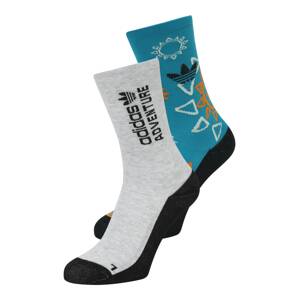 ADIDAS ORIGINALS Ponožky 'Adventure '  sivá melírovaná / petrolejová / oranžová / čierna
