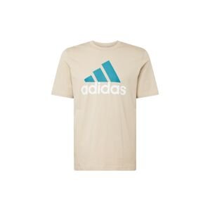 ADIDAS SPORTSWEAR Funkčné tričko 'Essentials Big Logo'  béžová / kráľovská modrá / šedobiela