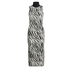 ADIDAS ORIGINALS Šaty 'Allover Zebra Animal Print'  čierna / biela