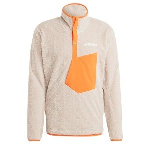 ADIDAS TERREX Športový sveter 'Xploric High-Pile-Fleece Pullover'  béžová / oranžová / biela