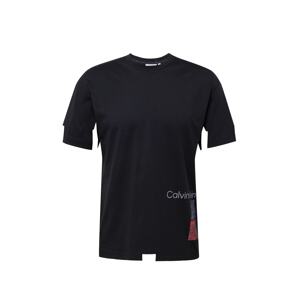 Calvin Klein Tričko  sivá / červená / čierna