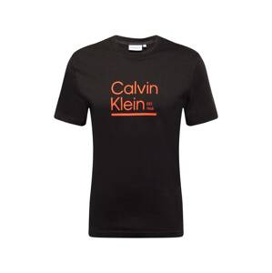 Calvin Klein Tričko  oranžová / čierna / biela