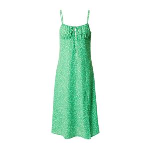 Monki Letné šaty  zelená / šedobiela