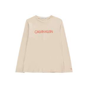 Calvin Klein Jeans Tričko  svetlobéžová / oranžová
