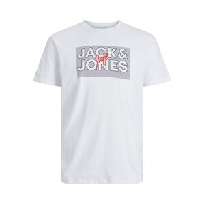 JACK & JONES Tričko 'MARIUS'  tmavomodrá / jasne červená / biela
