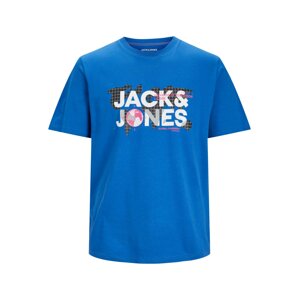 JACK & JONES Tričko 'DUST'  kráľovská modrá / sivá / ružová / čierna