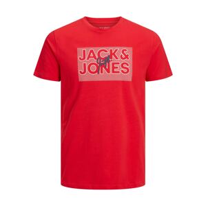 JACK & JONES Tričko 'MARIUS'  námornícka modrá / červená / biela