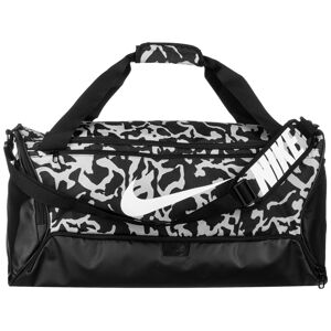 NIKE Športová taška 'Brasilia'  svetlosivá / čierna / biela