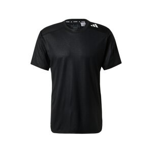 ADIDAS PERFORMANCE Funkčné tričko 'D4T Strength Workout'  čierna / biela