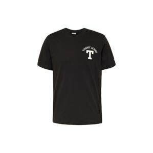 Tommy Jeans Tričko 'LETTERMAN'  čierna / biela