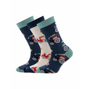 EWERS Ponožky 'Trecker'  béžová / námornícka modrá / nefritová / červená