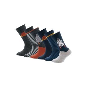 EWERS Ponožky  námornícka modrá / hrdzavohnedá / antracitová / sivá melírovaná