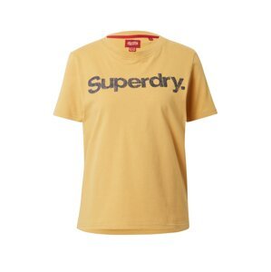 Superdry Tričko  tmavomodrá / zlatá