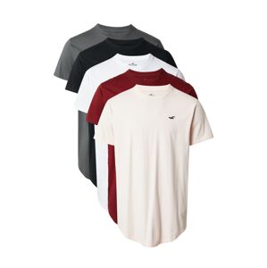 HOLLISTER Tričko  sivá melírovaná / červená / čierna / biela
