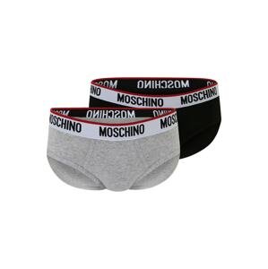 Moschino Underwear Boxerky  sivá melírovaná / červená / čierna / šedobiela