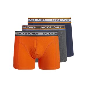 JACK & JONES Boxerky 'MYLE'  námornícka modrá / sivá / oranžová / biela