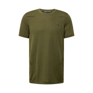 UNDER ARMOUR Funkčné tričko 'Grid'  striebornosivá / tmavozelená / čierna