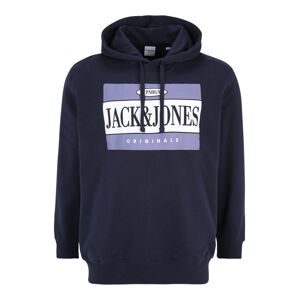 Jack & Jones Plus Mikina 'ARTHUR'  námornícka modrá / svetlofialová / biela