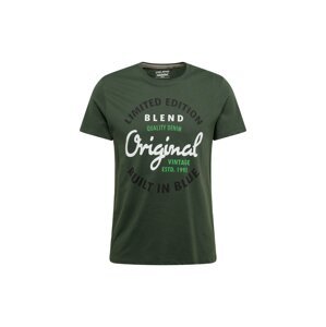 BLEND Tričko  zelená / tmavozelená / čierna / šedobiela