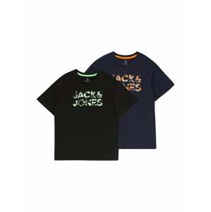 Jack & Jones Junior Tričko 'MILES'  námornícka modrá / mätová / oranžová / čierna