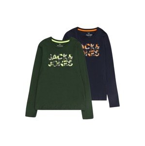 Jack & Jones Junior Tričko 'MILES'  námornícka modrá / mätová / tmavozelená / oranžová