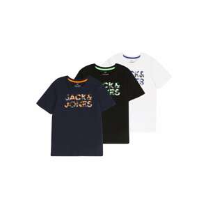 Jack & Jones Junior Tričko 'MILES'  námornícka modrá / oranžová / čierna / biela