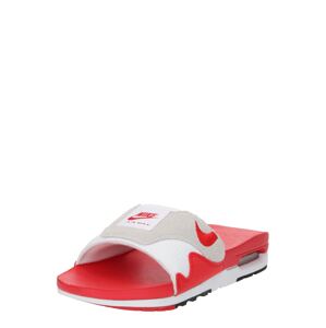 Nike Sportswear Šľapky 'AIR MAX 1 SLIDE'  svetlosivá / červená / biela