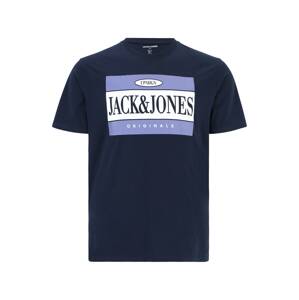 Jack & Jones Plus Tričko 'ARTHUR'  námornícka modrá / levanduľová / biela
