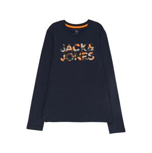 Jack & Jones Junior Tričko 'MILES'  námornícka modrá / sivá / antracitová / oranžová