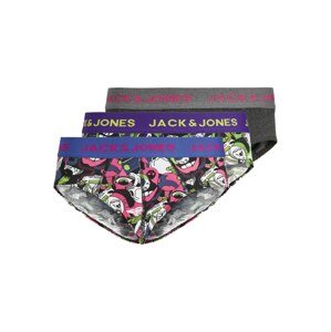 JACK & JONES Nohavičky  tmavosivá / svetlozelená / tmavofialová / ružová