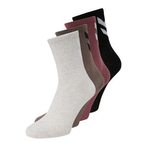 Hummel Športové ponožky 'Chevron'  béžová / hnedá / ružová / čierna
