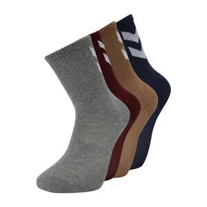 Hummel Športové ponožky 'Chevron'  námornícka modrá / hnedá / sivá / červená