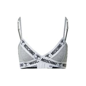 Moschino Underwear Bikinový top 'Reggiseno'  sivá melírovaná / čierna / biela