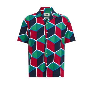 WE Fashion Košeľa  tmavomodrá / zelená / červená / biela