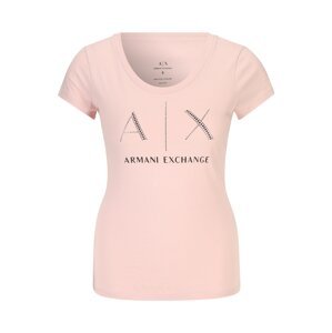 ARMANI EXCHANGE Tričko  ružová / čierna / biela