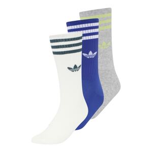 ADIDAS ORIGINALS Ponožky 'Solid Crew '  kráľovská modrá / sivá melírovaná / limetová / biela