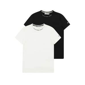 Calvin Klein Jeans Tričko 'Instarsia'  sivá / čierna / biela