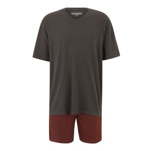 SCHIESSER Krátke pyžamo  antracitová / burgundská